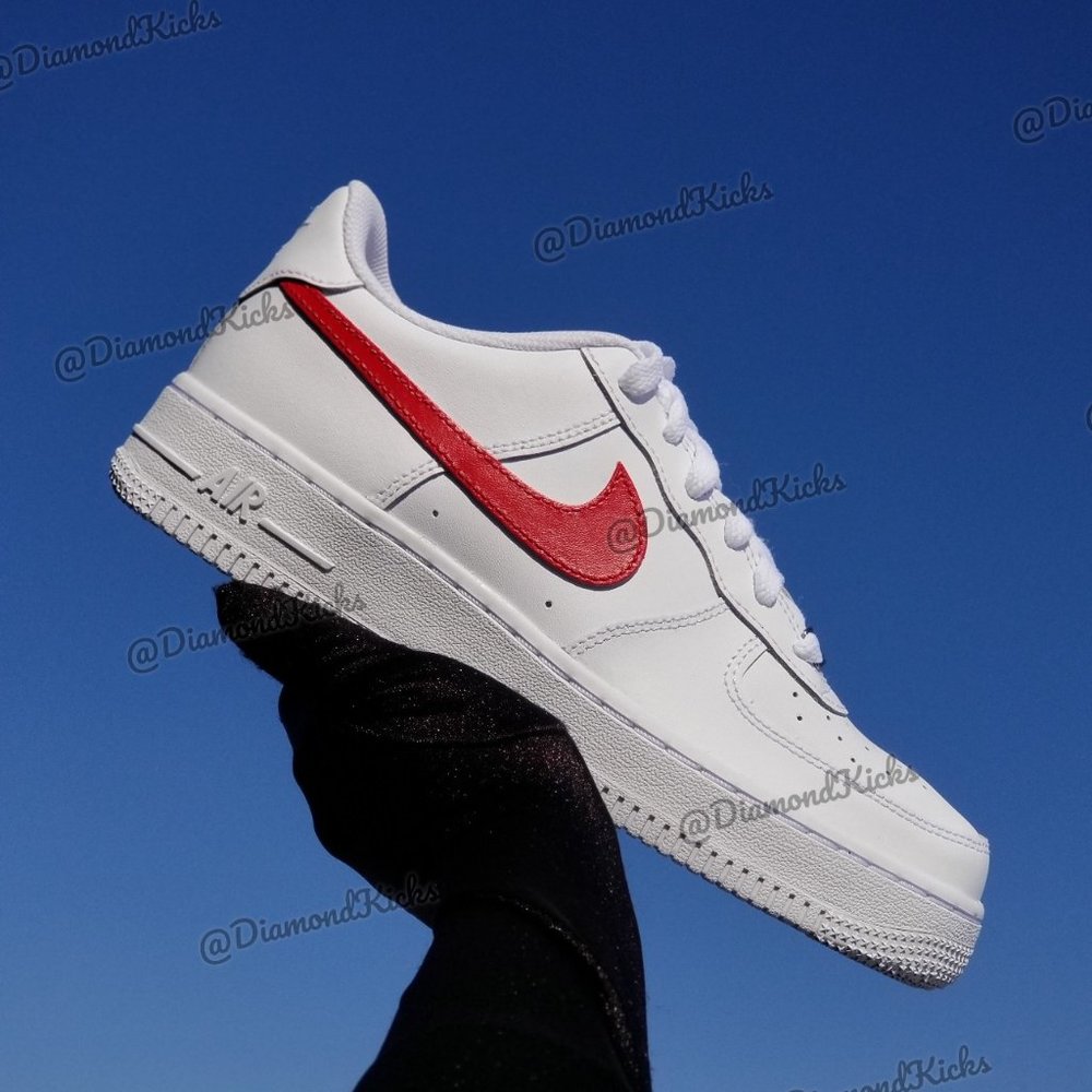 Custom Nike Air Force 1 Custom White Red